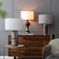 Mango Wood Cylinder Table Lamp