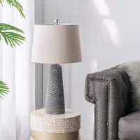 Gray Speckled Stone Table Lamp