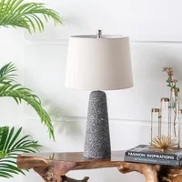 Gray Speckled Stone Table Lamp