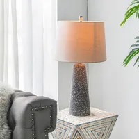 Gray Speckled Stone Table Lamp