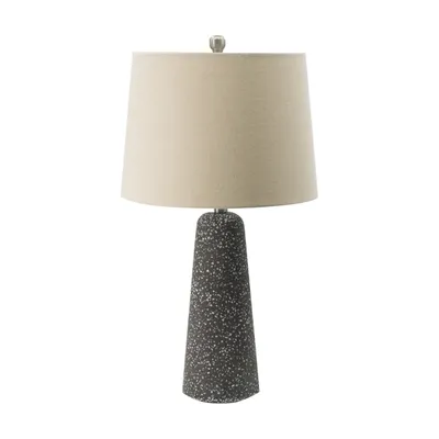 Gray Speckled Stone Table Lamp