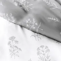 Gray Floral Reversible 2-pc. Twin Duvet Cover Set