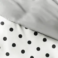 White Dotted Reversible 2-pc. Twin Duvet Cover Set