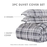 Navy Plaid Polka Dot 2-pc. Twin Duvet Cover Set