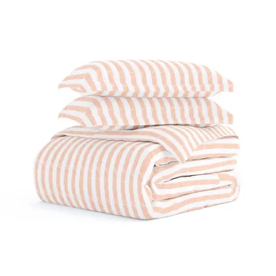 Pink Rugged Stripe 2-pc. Twin Duvet Cover Set