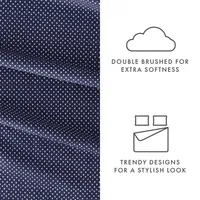 Navy Tiny Hearts 3-pc. Twin Sheet Set