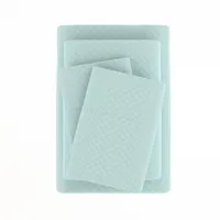 Aqua Embossed Checkered 3-pc. Twin Sheet Set