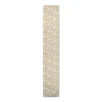 Tan and White Wildflower Table Runner, 90 in.