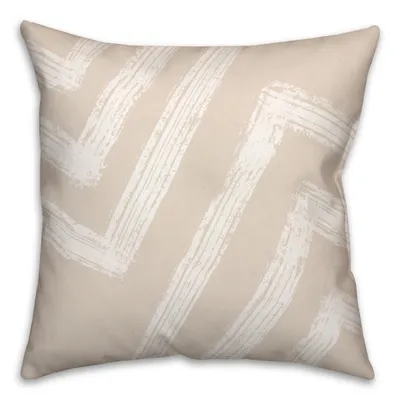 Neutral Zig Zags Outdoor Throw Pillow