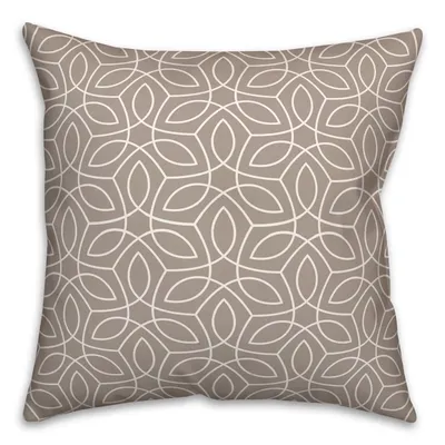 Neutral Leafy Pattern Outdoor Throw Pillow
