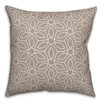 Neutral Leafy Pattern Outdoor Throw Pillow