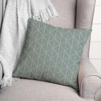 Teal Diamond Outdoor Throw Pillow