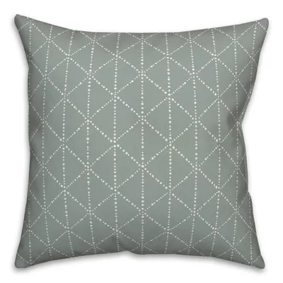 Teal Diamond Outdoor Throw Pillow