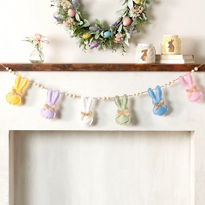 Colorful Burlap Bunnies Garland