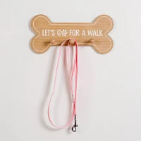 Let's Go for a Walk Dog Bone Wooden Wall Hooks