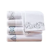 Leafy Vine Hem Microfiber 4-pc. Queen Sheet Set