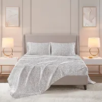 Gray Leopard Print Satin 4-pc. Full Sheet Set