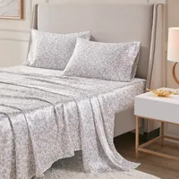 Taupe Leopard Print Satin 4-pc. King Sheet Set