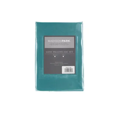 Teal Satin Standard 2-pc. Pillow Case Set