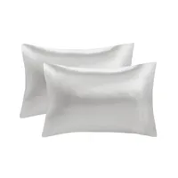 Light Gray Satin Standard 2-pc. Pillow Case Set
