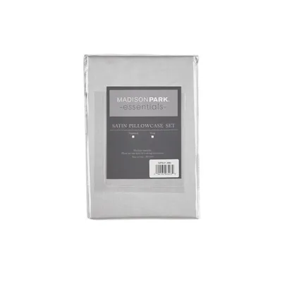 Light Gray Satin Standard 2-pc. Pillow Case Set