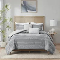 Gray Jacquard 5-pc. California King Comforter Set