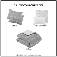 Gray Jacquard 5-pc. California King Comforter Set