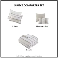 Jacquard Stripe 5-pc. Full/Queen Comforter Set