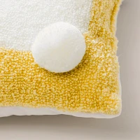 Yellow Bunny Tail Hooked Throw Pillow