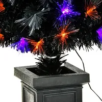 Pre-Lit Fiber Optic Halloween Tree in Planter