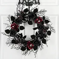 Black Rose Halloween Wreath