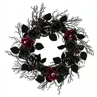 Black Rose Halloween Wreath