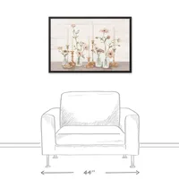 Florals with Candles Framed Canvas Art Print