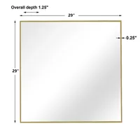 Brushed Gold Metal Square Framed Mirror