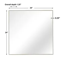 Brushed Silver Metal Square Framed Mirror