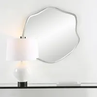 Frameless Beveled Wavy Wall Mirror