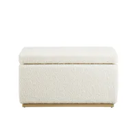 Sherpa & Pine Rectangle Storage Ottoman