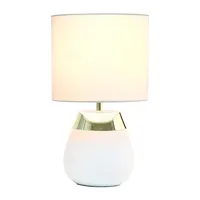 White and Metallic Gold 4-Touch Table Lamp