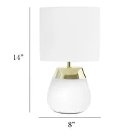 White and Metallic Gold 4-Touch Table Lamp