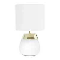 White and Metallic Gold 4-Touch Table Lamp