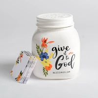 Floral Ceramic Blessings Jar