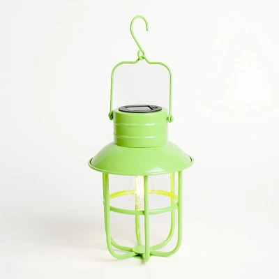 Lime Solar Powered Mini Cage Lantern