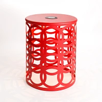 Coral Geometric Solar Light Outdoor Stool