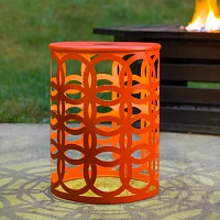 Coral Geometric Solar Light Outdoor Stool