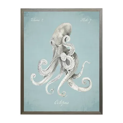 Octopus in Blue Framed Art Print