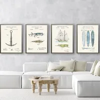 Vintage Anchor Patent Framed Art Print