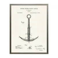 Vintage Anchor Patent Framed Art Print