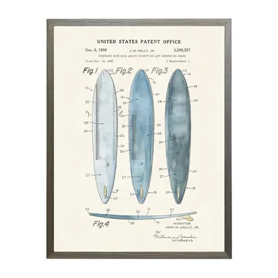 Vintage Surfboards Patent Framed Art Print