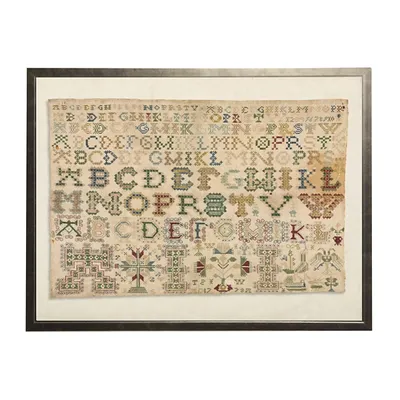 Antique ABC Sampler Framed Wall Art