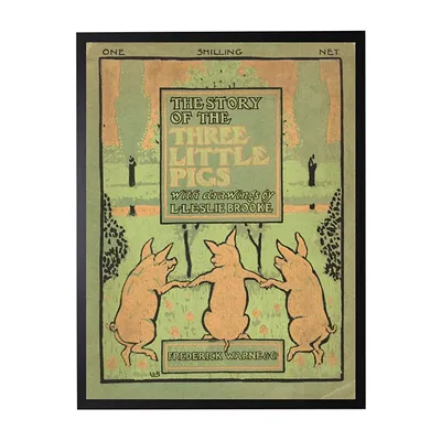Vintage Three Little Pigs Cover Framed Wall Art